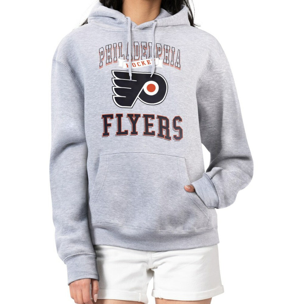 Philadelphia Flyers G-III 4Her by Carl Banks Women's Team Logo Tri-Blend Fleece Pullover Hoodie - Heather Gray Hoodies