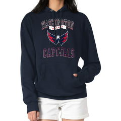 Washington Capitals G-III 4Her by Carl Banks Women's Team Logo Tri-Blend Fleece Pullover Hoodie - Navy Hoodies