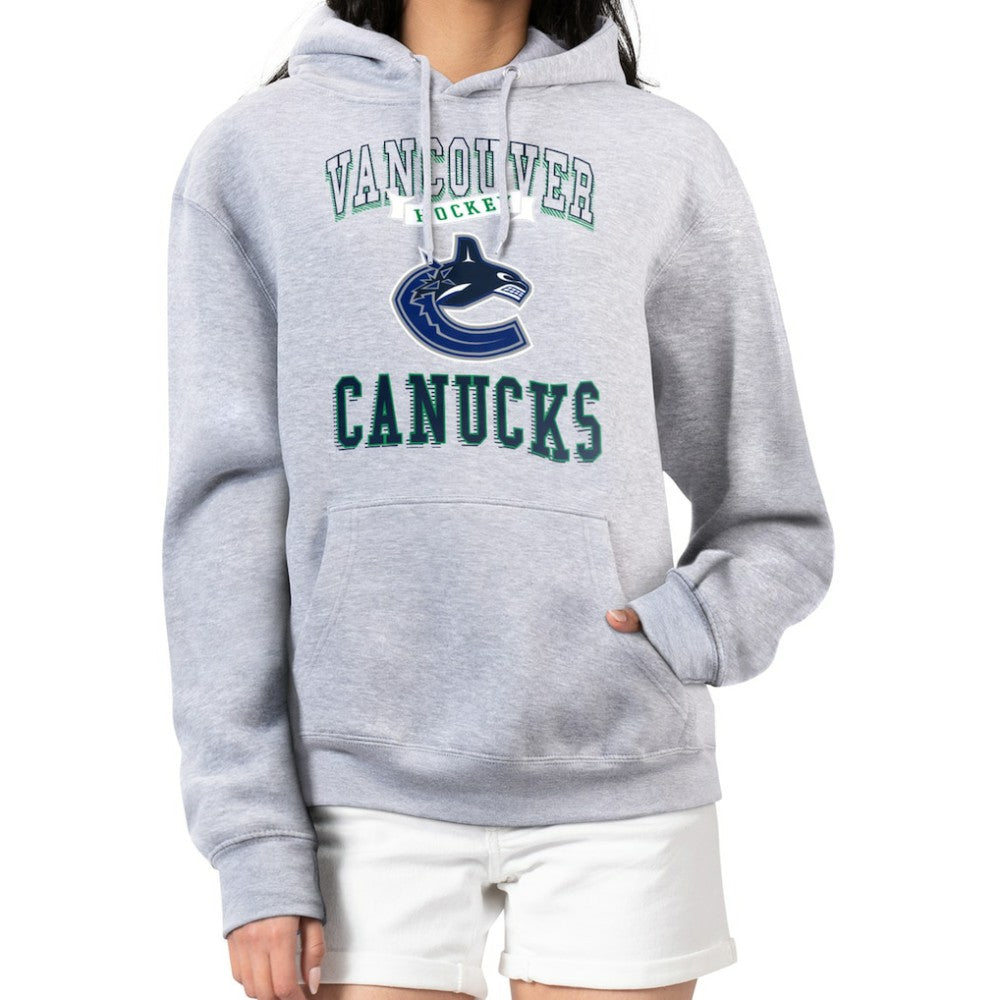 Vancouver Canucks G-III 4Her by Carl Banks Women's Team Logo Tri-Blend Fleece Pullover Hoodie - Heather Gray Hoodies