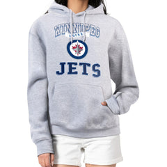Winnipeg Jets G-III 4Her by Carl Banks Women's Team Logo Tri-Blend Fleece Pullover Hoodie - Heather Gray Hoodies