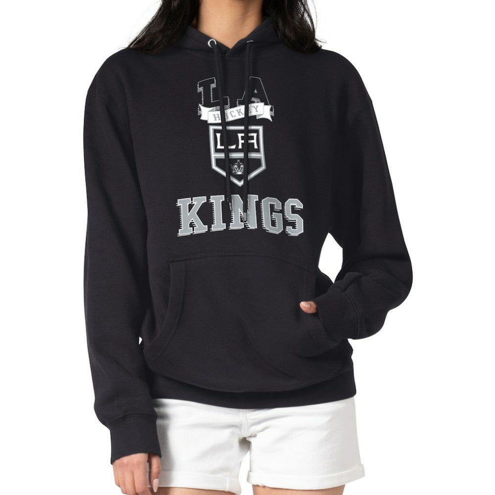 Los Angeles Kings G-III 4Her by Carl Banks Women's Team Logo Tri-Blend Fleece Pullover Hoodie - Black Hoodies