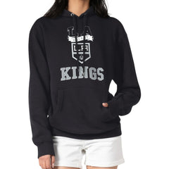 Los Angeles Kings G-III 4Her by Carl Banks Women's Team Logo Tri-Blend Fleece Pullover Hoodie - Black Hoodies