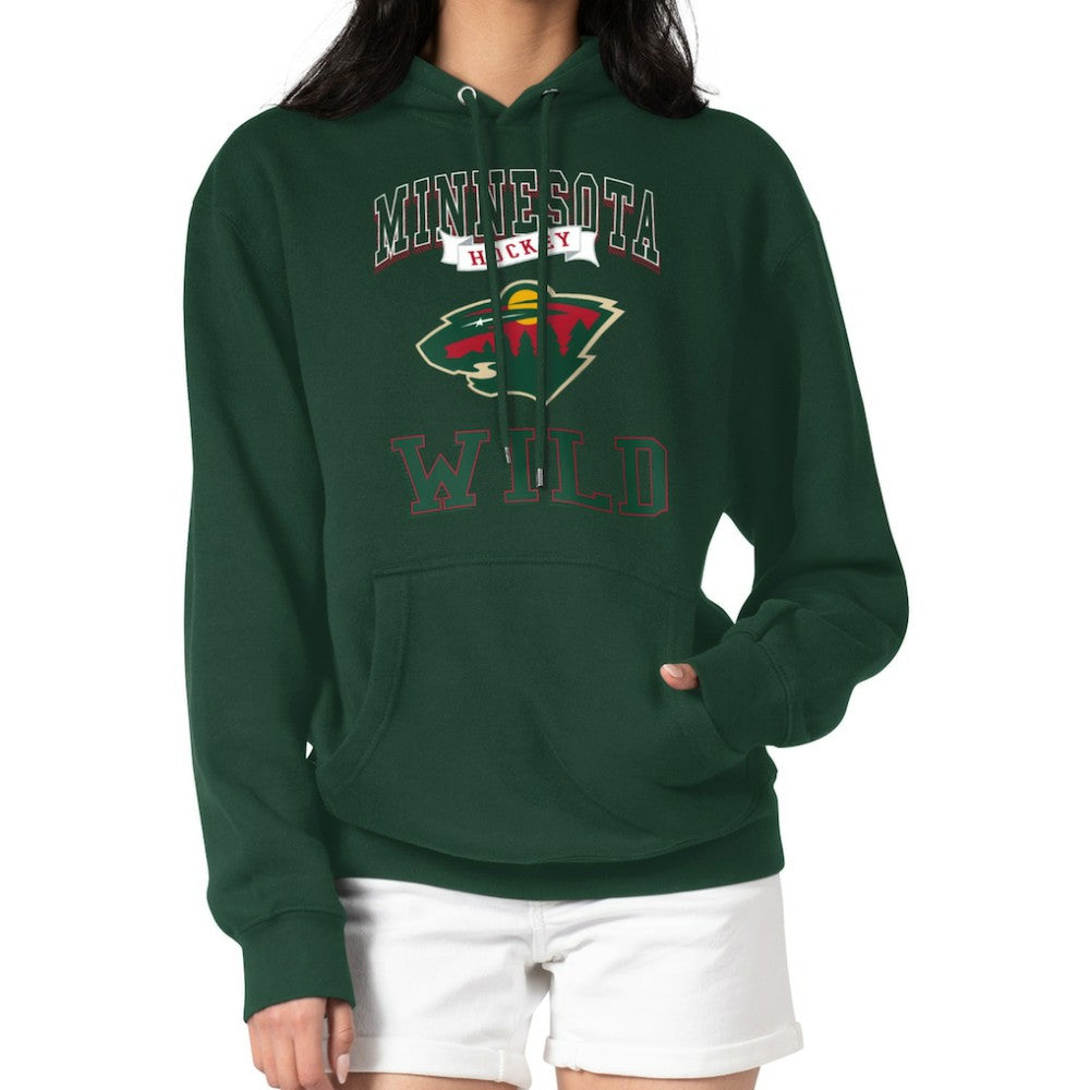 Minnesota Wild G-III 4Her by Carl Banks Women's Team Logo Tri-Blend Fleece Pullover Hoodie - Olive Hoodies