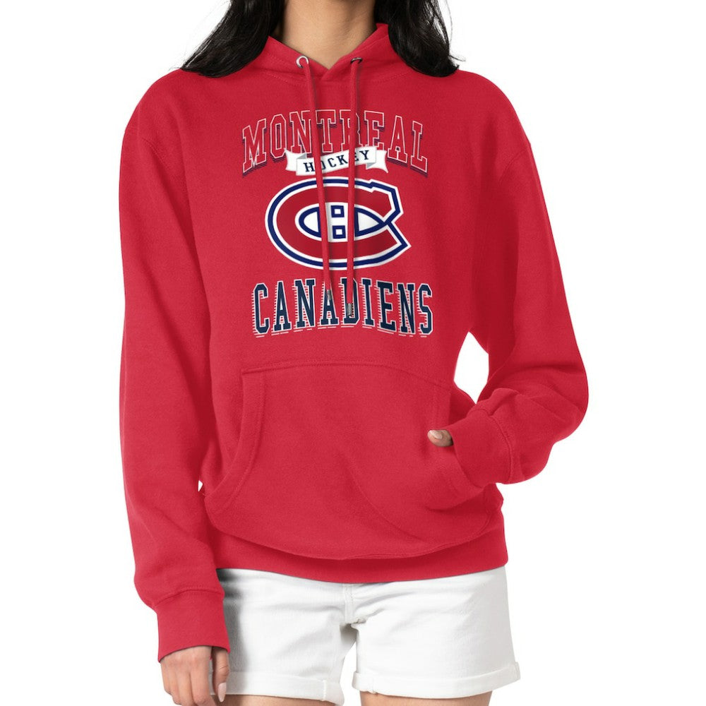 Montreal Canadiens G-III 4Her by Carl Banks Women's Team Logo Tri-Blend Fleece Pullover Hoodie - Red Hoodies
