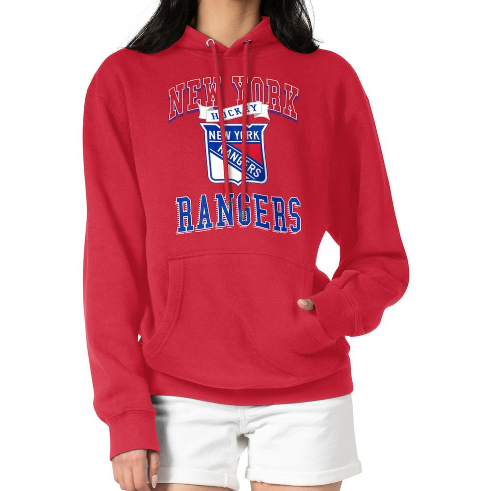 New York Rangers G-III 4Her by Carl Banks Women's Team Logo Tri-Blend Fleece Pullover Hoodie - Red Hoodies