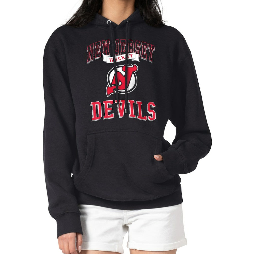 New Jersey Devils G-III 4Her by Carl Banks Women's Team Logo Tri-Blend Fleece Pullover Hoodie - Black Jerseys