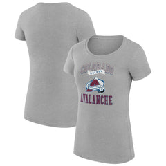 Colorado Avalanche G-III 4Her by Carl Banks Women's Super-Slim Fit Lightweight Team Logo Graphic T-Shirt - Heather Gray T-shirts