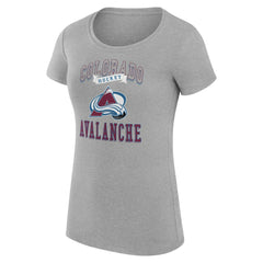 Colorado Avalanche G-III 4Her by Carl Banks Women's Super-Slim Fit Lightweight Team Logo Graphic T-Shirt - Heather Gray T-shirts