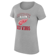 Detroit Red Wings G-III 4Her by Carl Banks Women's Super-Slim Fit Lightweight Team Logo Graphic T-Shirt - Heather Gray T-shirts
