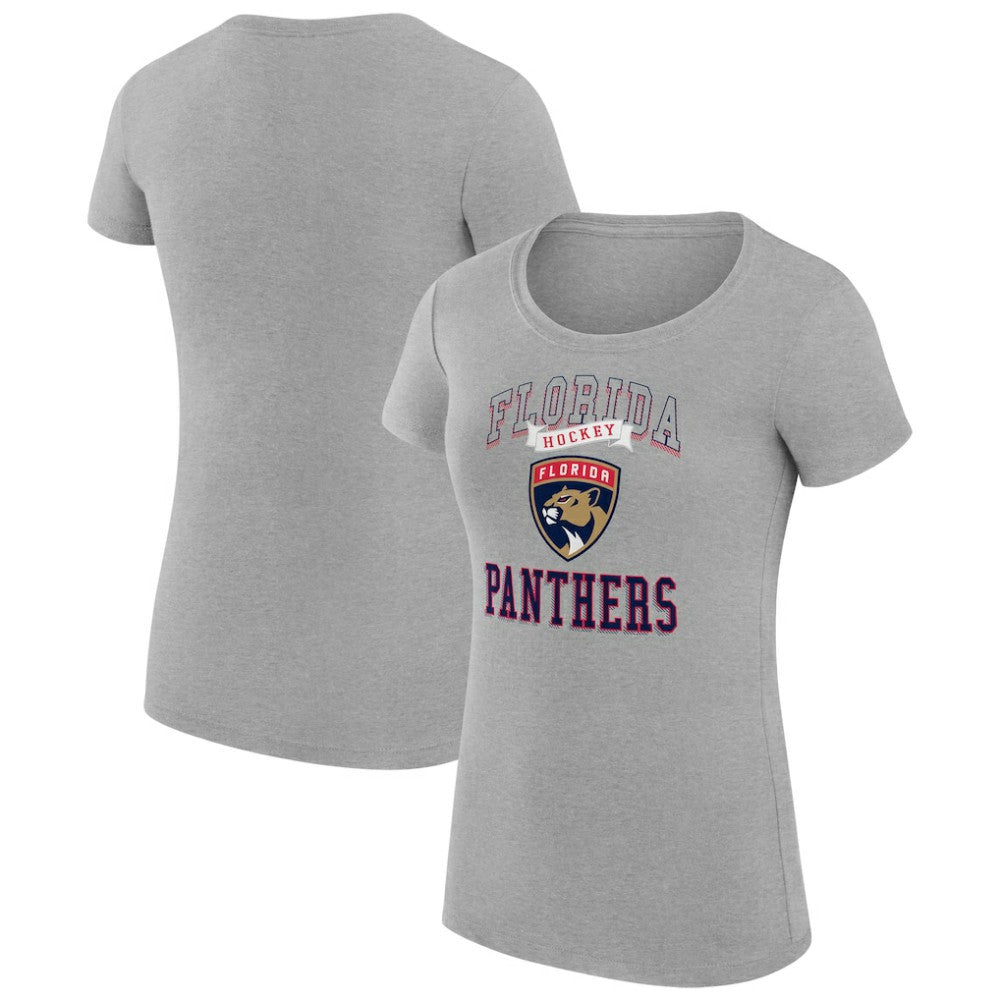 Florida Panthers G-III 4Her by Carl Banks Women's Super-Slim Fit Lightweight Team Logo Graphic T-Shirt - Heather Gray T-shirts