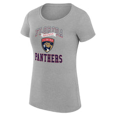 Florida Panthers G-III 4Her by Carl Banks Women's Super-Slim Fit Lightweight Team Logo Graphic T-Shirt - Heather Gray T-shirts