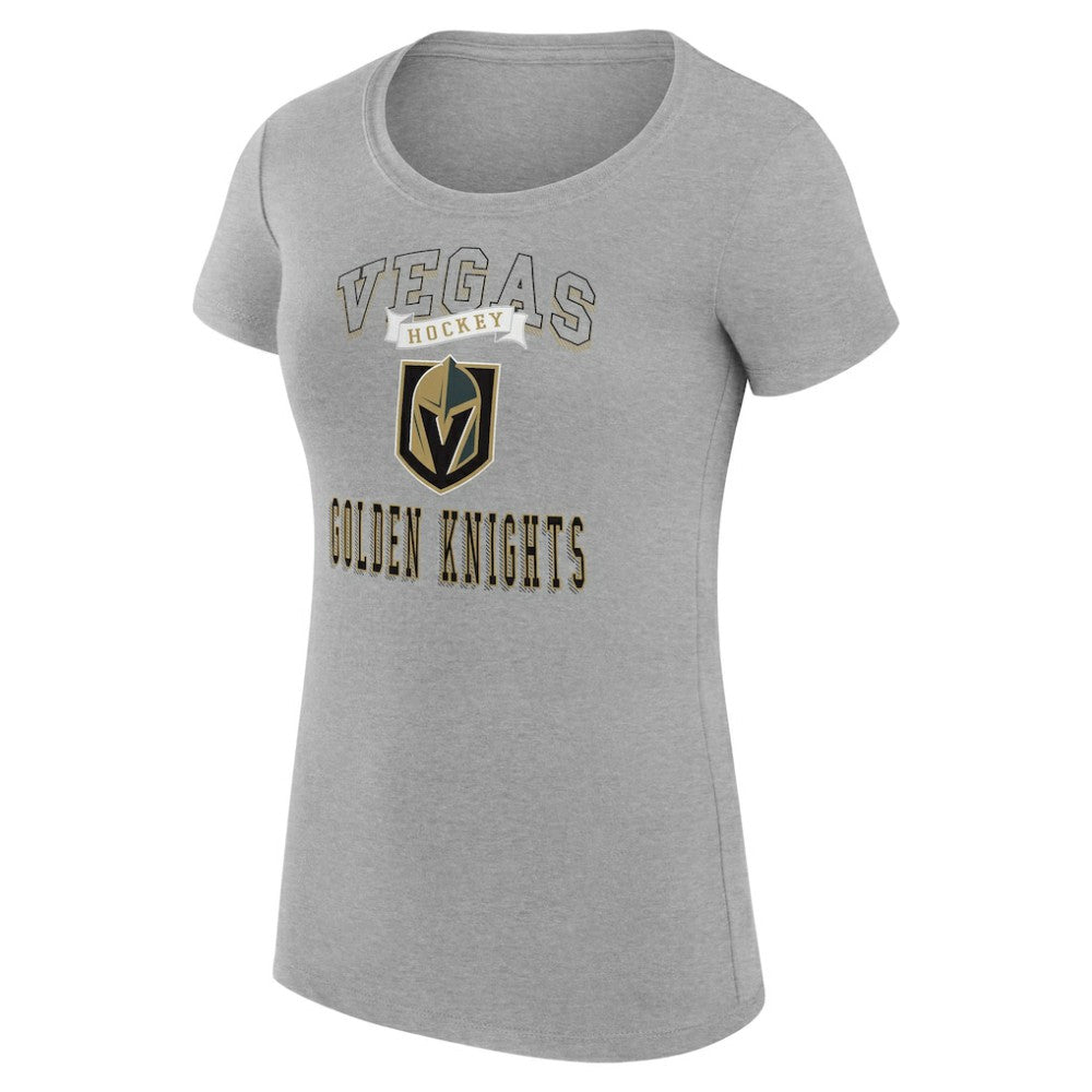 Vegas Golden Knights G-III 4Her by Carl Banks Women's Super-Slim Fit Lightweight Team Logo Graphic T-Shirt - Heather Gray T-shirts