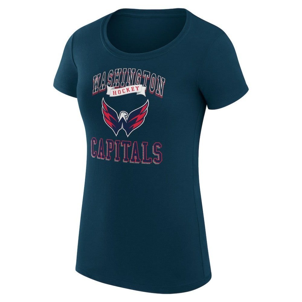 Washington Capitals G-III 4Her by Carl Banks Women's Super-Slim Fit Lightweight Team Logo Graphic T-Shirt - Navy T-shirts