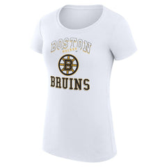 Boston Bruins G-III 4Her by Carl Banks Women's Super-Slim Fit Lightweight Team Logo Graphic T-Shirt - White T-shirts