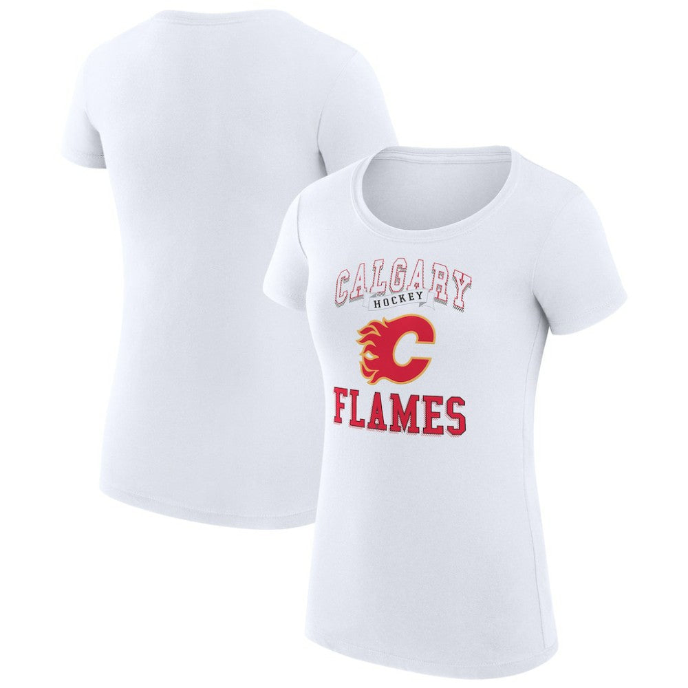 Calgary Flames G-III 4Her by Carl Banks Women's Super-Slim Fit Lightweight Team Logo Graphic T-Shirt - White T-shirts