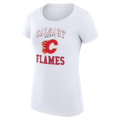 Calgary Flames G-III 4Her by Carl Banks Women's Super-Slim Fit Lightweight Team Logo Graphic T-Shirt - White T-shirts