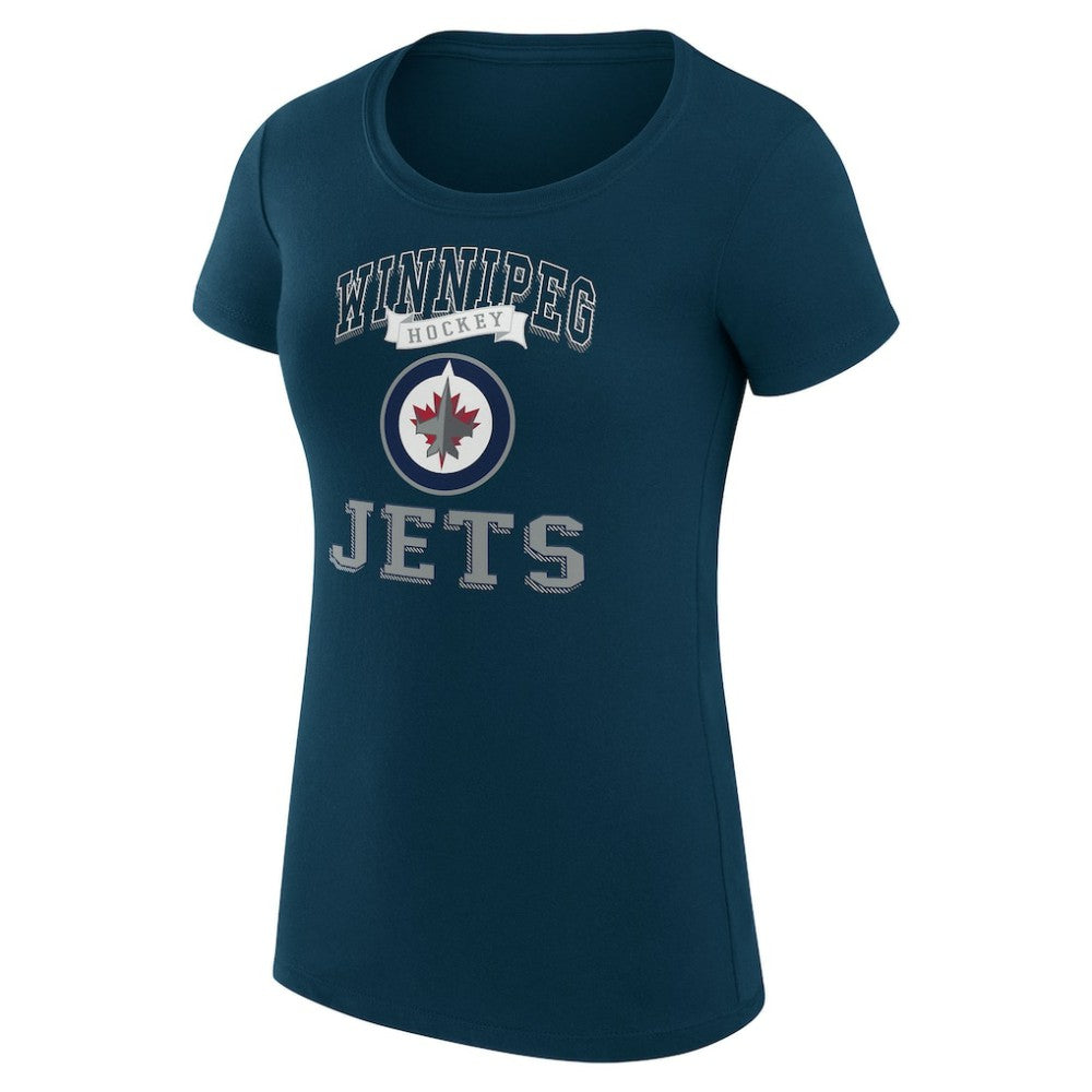 Winnipeg Jets G-III 4Her by Carl Banks Women's Super-Slim Fit Lightweight Team Logo Graphic T-Shirt - Navy T-shirts