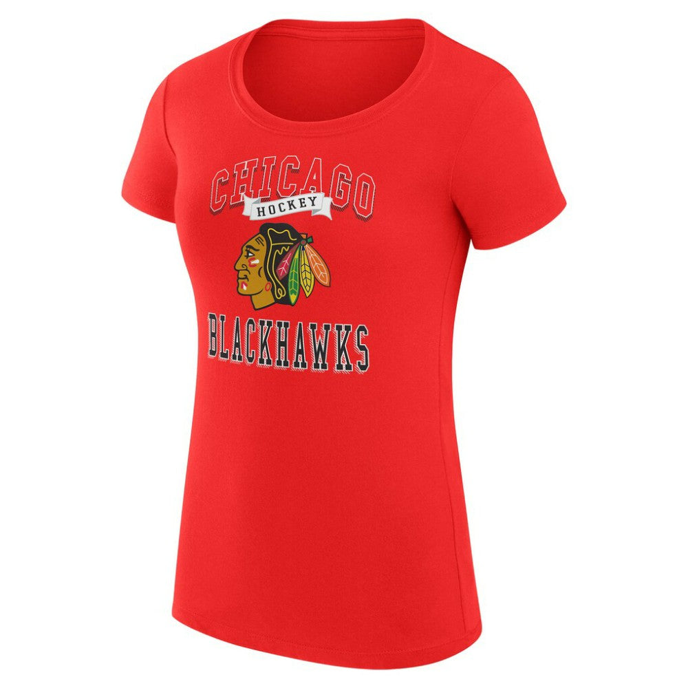 Chicago Blackhawks G-III 4Her by Carl Banks Women's Super-Slim Fit Lightweight Team Logo Graphic T-Shirt - Red T-shirts