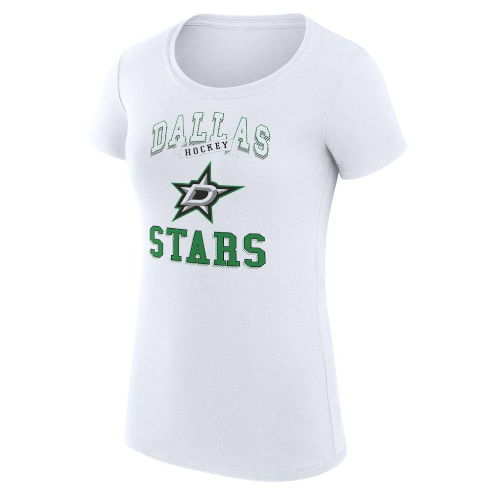 Dallas Stars G-III 4Her by Carl Banks Women's Super-Slim Fit Lightweight Team Logo Graphic T-Shirt - White T-shirts