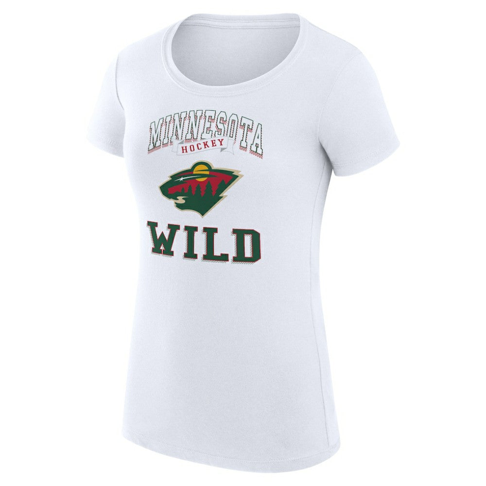 Minnesota Wild G-III 4Her by Carl Banks Women's Super-Slim Fit Lightweight Team Logo Graphic T-Shirt - White T-shirts