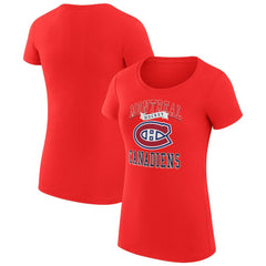Montreal Canadiens G-III 4Her by Carl Banks Women's Super-Slim Fit Lightweight Team Logo Graphic T-Shirt - Red T-shirts