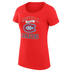 Montreal Canadiens G-III 4Her by Carl Banks Women's Super-Slim Fit Lightweight Team Logo Graphic T-Shirt - Red T-shirts