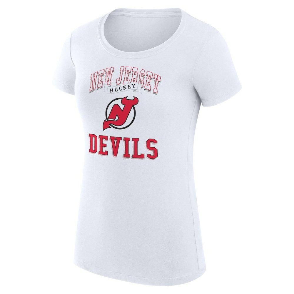 New Jersey Devils G-III 4Her by Carl Banks Women's Super-Slim Fit Lightweight Team Logo Graphic T-Shirt - White T-shirts
