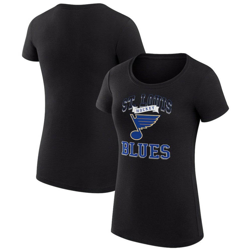 St. Louis Blues G-III 4Her by Carl Banks Women's Super-Slim Fit Lightweight Team Logo Graphic T-Shirt - Black T-shirts