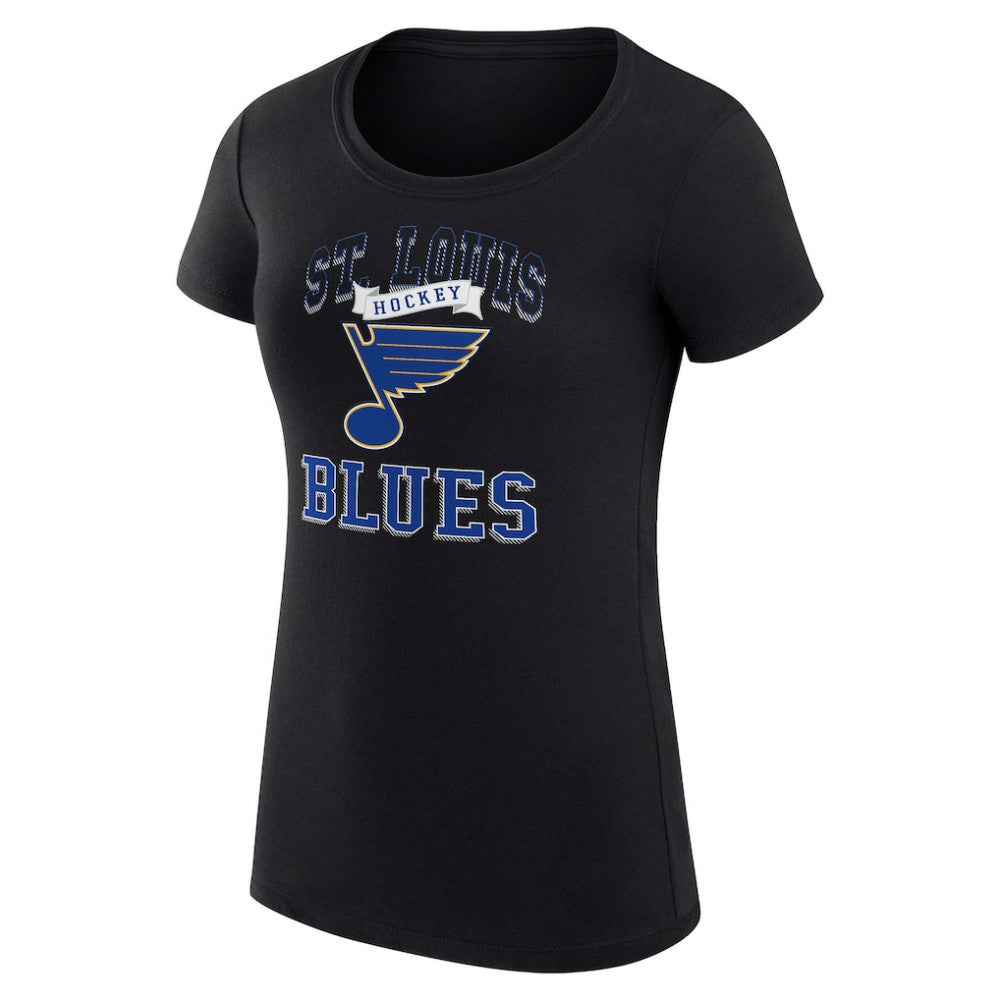St. Louis Blues G-III 4Her by Carl Banks Women's Super-Slim Fit Lightweight Team Logo Graphic T-Shirt - Black T-shirts