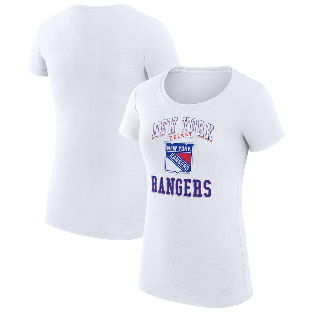 New York Rangers G-III 4Her by Carl Banks Women's Super-Slim Fit Lightweight Team Logo Graphic T-Shirt - White T-shirts