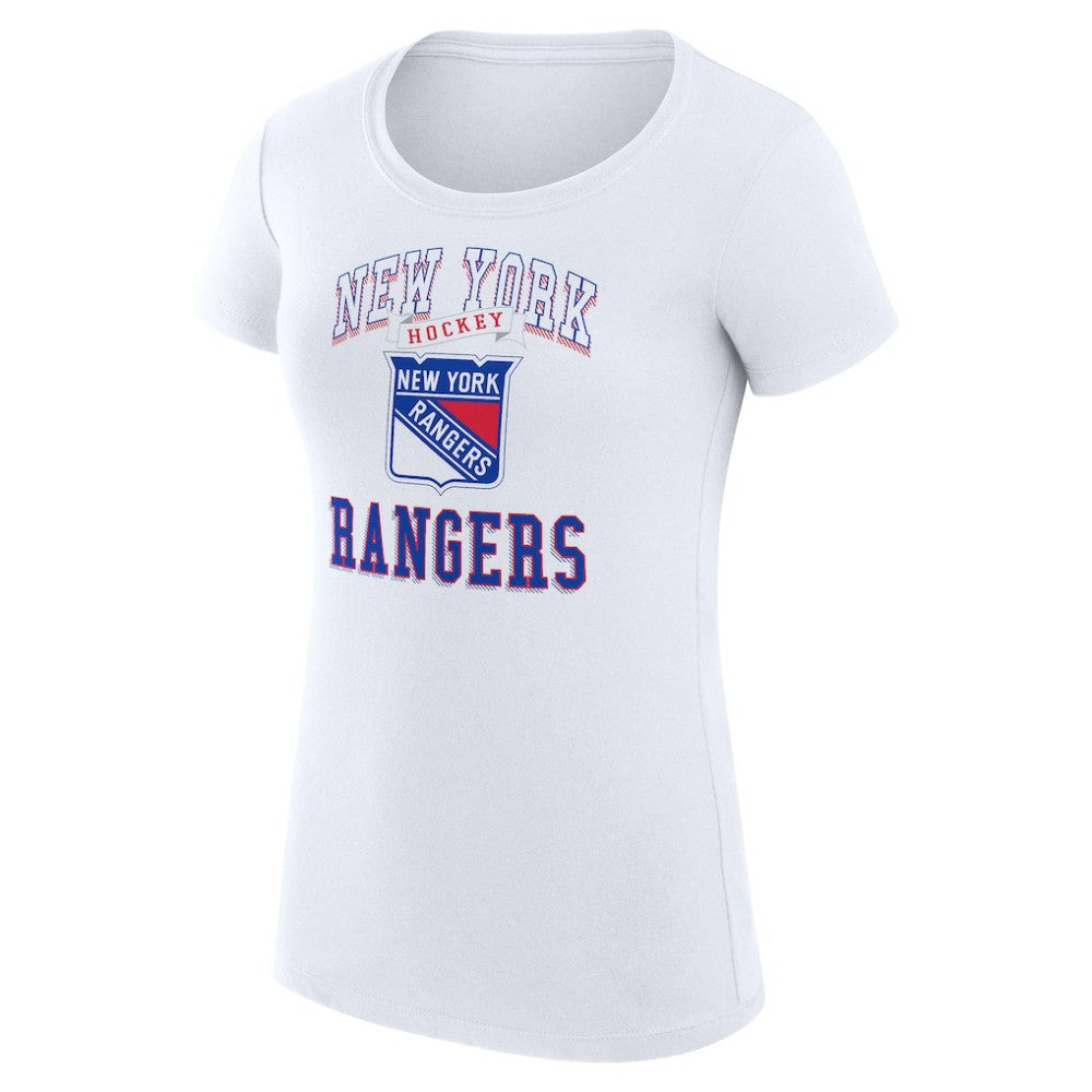 New York Rangers G-III 4Her by Carl Banks Women's Super-Slim Fit Lightweight Team Logo Graphic T-Shirt - White T-shirts