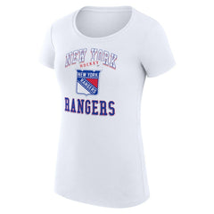 New York Rangers G-III 4Her by Carl Banks Women's Super-Slim Fit Lightweight Team Logo Graphic T-Shirt - White T-shirts