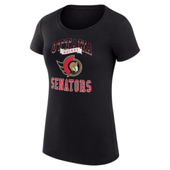 Ottawa Senators G-III 4Her by Carl Banks Women's Super-Slim Fit Lightweight Team Logo Graphic T-Shirt - Black T-shirts