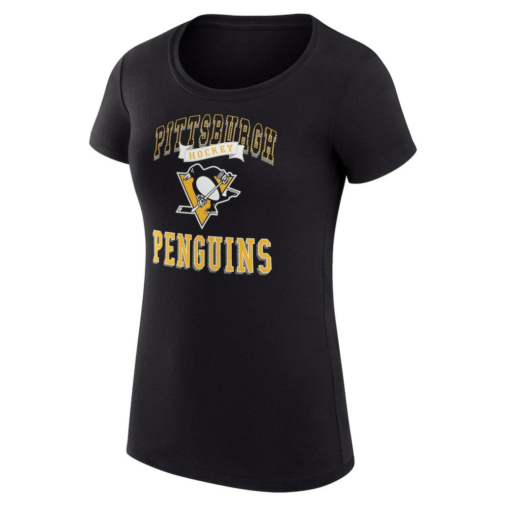 Pittsburgh Penguins G-III 4Her by Carl Banks Women's Super-Slim Fit Lightweight Team Logo Graphic T-Shirt - Black T-shirts