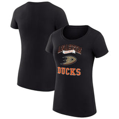 Anaheim Ducks G-III 4Her by Carl Banks Women's Super-Slim Fit Lightweight Team Logo Graphic T-Shirt - Black T-shirts