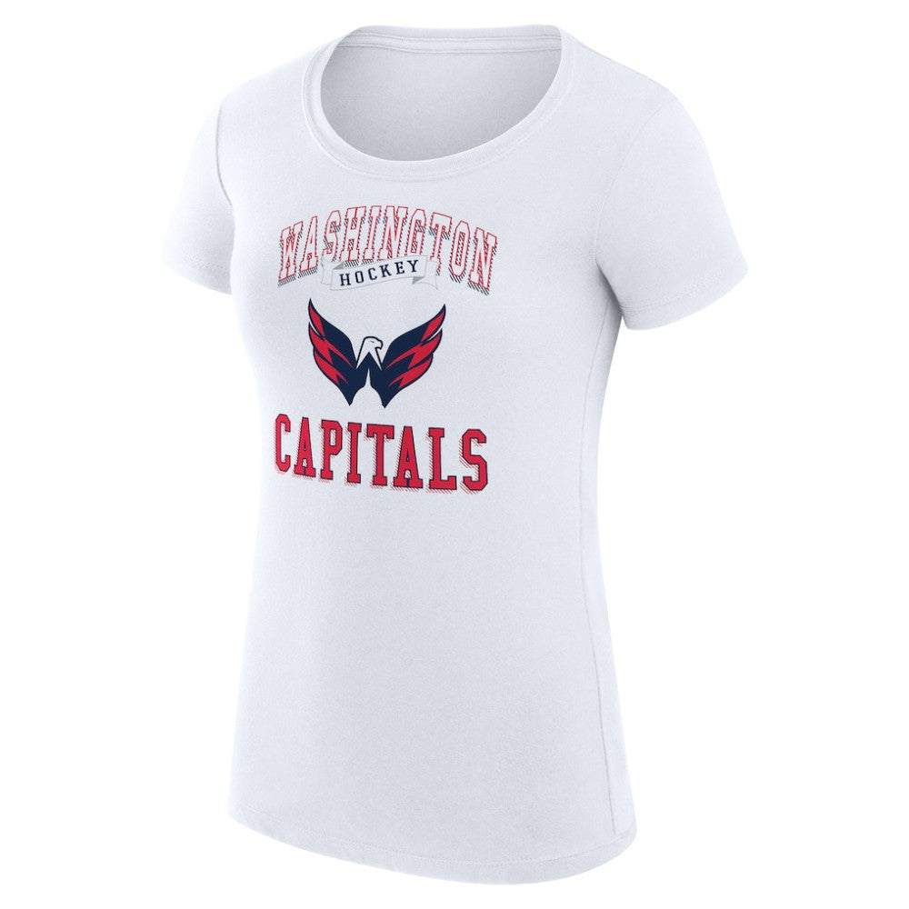 Washington Capitals G-III 4Her by Carl Banks Women's Super-Slim Fit Lightweight Team Logo Graphic T-Shirt - White T-shirts