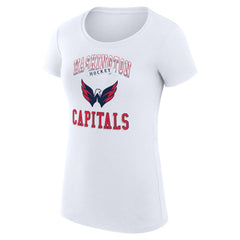 Washington Capitals G-III 4Her by Carl Banks Women's Super-Slim Fit Lightweight Team Logo Graphic T-Shirt - White T-shirts