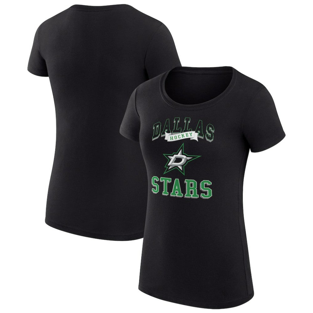 Dallas Stars G-III 4Her by Carl Banks Women's Super-Slim Fit Lightweight Team Logo Graphic T-Shirt - Black T-shirts