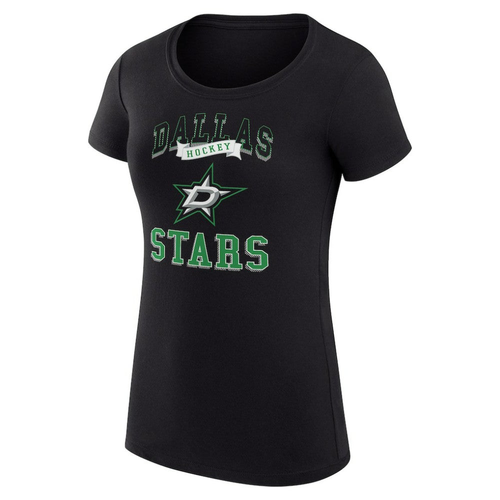 Dallas Stars G-III 4Her by Carl Banks Women's Super-Slim Fit Lightweight Team Logo Graphic T-Shirt - Black T-shirts