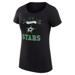 Dallas Stars G-III 4Her by Carl Banks Women's Super-Slim Fit Lightweight Team Logo Graphic T-Shirt - Black T-shirts