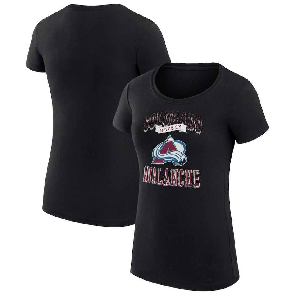 Colorado Avalanche G-III 4Her by Carl Banks Women's Super-Slim Fit Lightweight Team Logo Graphic T-Shirt - Black T-shirts