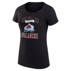 Colorado Avalanche G-III 4Her by Carl Banks Women's Super-Slim Fit Lightweight Team Logo Graphic T-Shirt - Black T-shirts