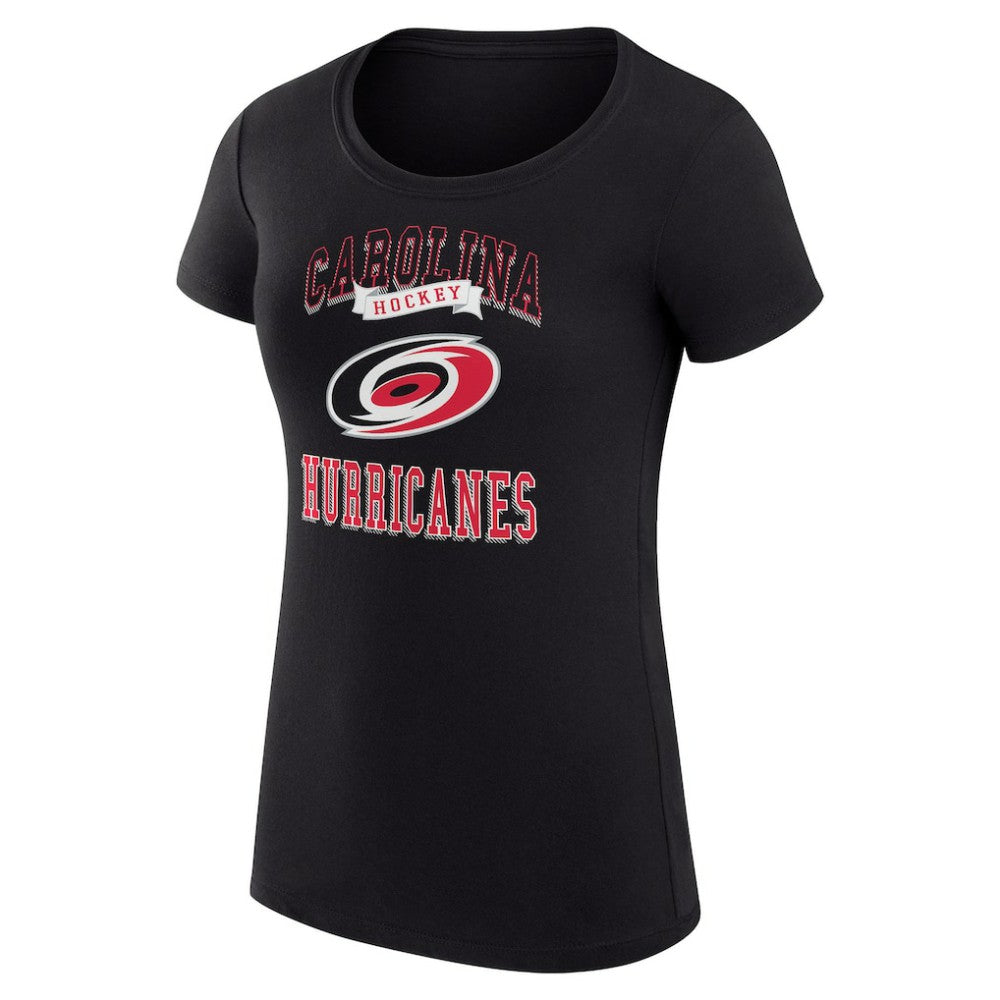 Carolina Hurricanes G-III 4Her by Carl Banks Women's Super-Slim Fit Lightweight Team Logo Graphic T-Shirt - Black T-shirts