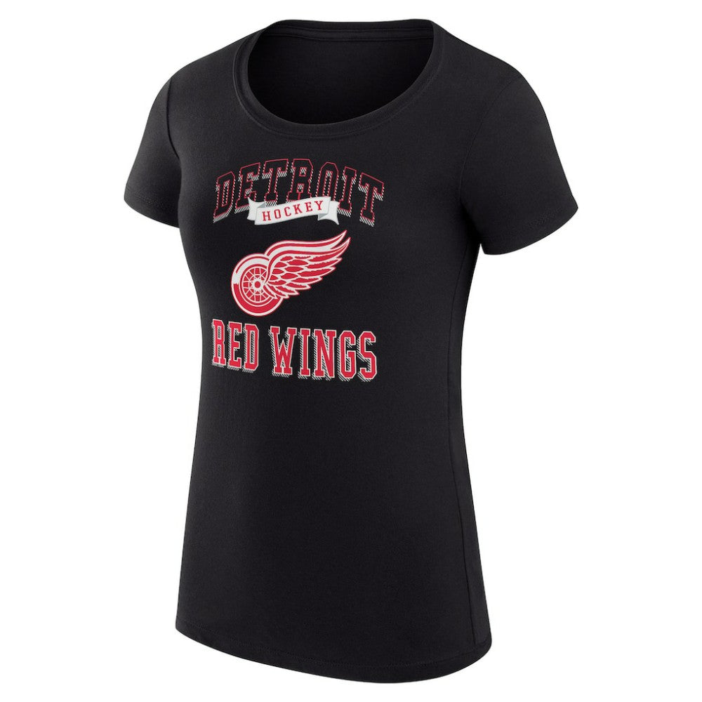 Detroit Red Wings G-III 4Her by Carl Banks Women's Super-Slim Fit Lightweight Team Logo Graphic T-Shirt - Black T-shirts
