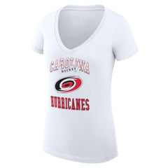 Carolina Hurricanes G-III 4Her by Carl Banks Women's Super-Slim Fit Lightweight Team Logo Graphic V-Neck T-Shirt - White T-shirts