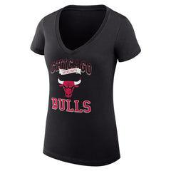 Chicago Bulls G-III 4Her by Carl Banks Women's Super-Slim Fit Lightweight Team Logo V-Neck T-Shirt sale - Black discount