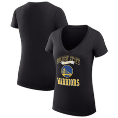 Golden State Warriors G-III 4Her by Carl Banks Women's Super-Slim Fit Lightweight Team Logo V-Neck T-Shirt sale - Black cheap