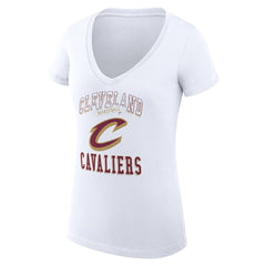 Cleveland Cavaliers G-III 4Her by Carl Banks Women's Super-Slim Fit Lightweight Team Logo V-Neck T-Shirt sale - White outlet