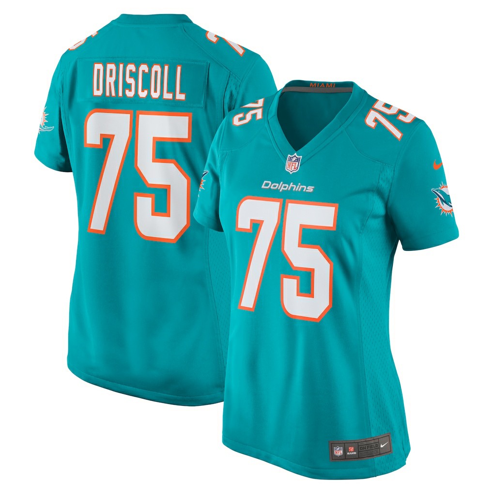 Jack Driscoll Miami Dolphins Women's Team Game Jersey - Aqua on sale