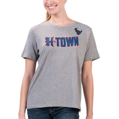 Houston Texans G-III 4Her by Carl Banks Women's Super-Slim Fit Lightweight H-Town T-Shirt - Heather Gray for sale